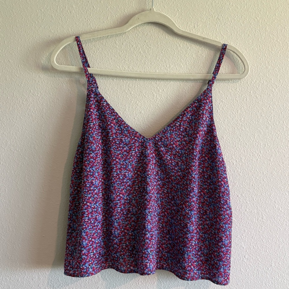 Abercrombie & Fitch Camisole Tank Top V-Neck Floral Women’s Small Purple